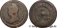 FRANCE Un décime Dupré, grand module, refrappage du 2 d DIRECTOIRE Paris 1797 (33mm, 18,49g, 6h) -