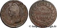 FRANCE Un décime Dupré, grand module DIRECTOIRE Strasbourg 1799 (30mm, 17,33g, 6h) -