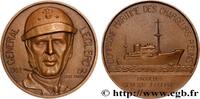 FRANCE Médaille, Général Leclerc, Paquebot de la compagni MER ET MARINE : PAQUEBOTS, NAVIRES, BATEAUX 1951 (49,50mm, 63,87g, 12h) -