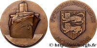 FRANCE Médaille, French Line, le “Normandie” MER ET MARINE : PAQUEBOTS, NAVIRES, BATEAUX n.d. (50mm, 75,89g, 12h) -