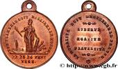 FRANCE Médaillette, Journées de février DEUXIÈME RÉPUBLIQUE 1848 (27,5mm, 4,19g, 12h) -