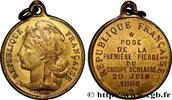 FRANCE Médaille, Pose de la première pierre TROISIÈME RÉPUBLIQUE 1886 (38mm, 3,78g, 12h) -