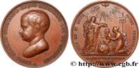 FRANCE Médaille, Baptême du duc de Bordeaux, prince d’Art PERSONNAGES 1821 (37,50mm, 31,69g, 12h) -