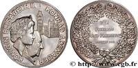 FRANCE Médaille, Elisabeth II et Konrad Adenauer PERSONNAGES (1958) (49,5mm, 49,89g, 12h) -