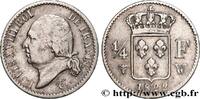 FRANCE 1/4 franc Louis XVIII LOUIS XVIII Lille 1822 (15mm, 1,25g, 6h) -