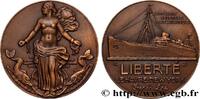 FRANCE Médaille, Paquebot “Liberté” MER ET MARINE : PAQUEBOTS, NAVIRES, BATEAUX 1950-1961 (49,5mm, 59,44g, 12h) -