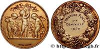 FRANCE Médaille, Concours floral de Deauville TROISIÈME RÉPUBLIQUE 14 - Deauville 1920 (32mm, 15,90g, 12h) -