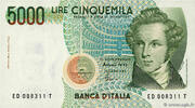 ITALY 5000 Lire ITALY 5000 Lire 1985 UNC- -