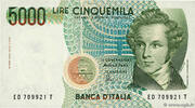 ITALY 5000 Lire ITALY 5000 Lire 1985 AU+ -
