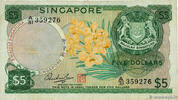 SINGAPORE 5 Dollars SINGAPORE 5 Dollars 1967 F -