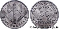 FRANCE 50 centimes Francisque, légère FRENCH STATE Beaumont-Le-Roger 1944 (18 mmmm, 0,69g, 6h) -