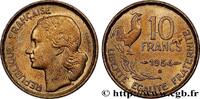 FRANCE 10 francs Guiraud IV REPUBLIC Beaumont-Le-Roger 1954 (20mm, 2,93g, 6h) -
