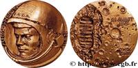 FRANCE Médaille, Apollo 11, Neil Armstrong CONQUÊTE DE L'ESPACE - EXPLORATION SPATIALE 1969 (67,5mm, 233,35g, 12h) -