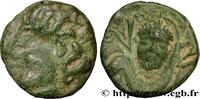 FRANCE Bronze au cheval et à la tête de face AMBIANI (Area of Amiens) Amiens (80) c. 60-40 AC. (15mm, 2,41g, 4h) -