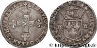 FRANCE Quart d'écu, à la croix fleurdelisée, titulature c LOUIS XIII Bayonne 1612 (28,5mm, 9,47g, 12h) -