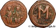 THE EMPIRE FROM ANASTASIUS TO MAURICE TIBERIUS (49 Follis JUSTIN II and SOPHIA Theoupolis (Antioche) 571-572 (31,5mm, 12,58g, 6h) -