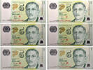 SINGAPORE 5 Dollars Lot SINGAPORE 5 Dollars Lot 2007 UNC -