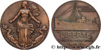 FRANCE Médaille, Paquebot “Liberté” MER ET MARINE : PAQUEBOTS, NAVIRES, BATEAUX 1950-1961 (50mm, 52,78g, 12h) -