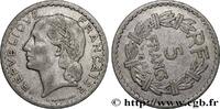 FRANCE 5 francs Lavrillier, aluminium, 9 ouvert, Fauté Co PROVISIONAL GOVERNEMENT OF THE FRENCH REPUBLIC 1945 (31mm, 3,42g, 8h) -