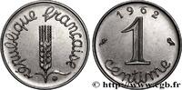 FRANCE 1 centime Épi, avec rebord V REPUBLIC Paris 1962 (15mm, 1,67g, 6h) -