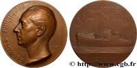 FRANCE Médaille, Georges Philippar, Messageries Maritimes MER ET MARINE : PAQUEBOTS, NAVIRES, BATEAUX 1931 (67,5mm, 151,92g, 12h) -