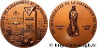 FRANCE Médaille, 50e anniversaire de la libération du cam SECONDE GUERRE WWII 1995 (67,5mm, 177,37g, 12h) -
