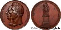 FRANCE Médaille, Hommage à Louis XIV par Charles X et Lou MONUMENTS 14 - Caen 1827 (50,5mm, 63,90g, 12h) -