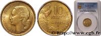 FRANCE 10 francs Guiraud IV REPUBLIC Beaumont-Le-Roger 1953 (20mm, 3g, 6h) -