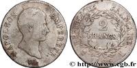 FRANCE 2 francs Napoléon Empereur, Calendrier grégorien PREMIER EMPIRE / FIRST FRENCH EMPIRE Bayonne 1806 (27mm, 9,56g, 6h) -