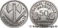 FRANCE 50 centimes Francisque, légère FRENCH STATE Beaumont-Le-Roger 1943 (18mm, 0,67g, 6h) -