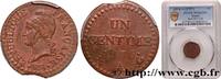 FRANCE Un centime Dupré, grand 6 DIRECTOIRE Paris 1798 (18mm, g, 6h) -