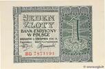 POLAND 1 Zloty POLAND 1 Zloty 1941 XF+ -