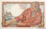 FRANCE 20 Francs PÊCHEUR FRANCE 20 Francs PÊCHEUR 1944 XF -