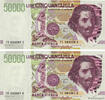 ITALY 50000 Lire Lot ITALY 50000 Lire Lot 1992 UNC- -