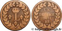 FRANCE Un décime à l’L couronnée LOUIS XVIII Strasbourg 1815 (32mm, 18,00g, 6h) -