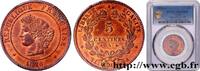 FRANCE 5 centimes Cérès III REPUBLIC Paris 1876 (25mm, 5g, 6h) -
