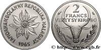 MADAGASCAR Essai 2 Francs (venty sy kirobo) MADAGASCAR Paris 1965 (19mm, 3,45g, 6h) -