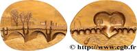 FRANCE Médaille, Pont Neuf par Jacques Birr PONTS Monnaie de Paris 1986 (75,5mm, 445,27g, 12h) -