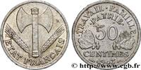 FRANCE 50 centimes Francisque, lourde FRENCH STATE 1943 (18mm, 0,84g, 6h) -