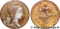 FRANCE 5 centimes Daniel-Dupuis, argenté et doré III REPUBLIC 1917 (25mm, 4,85g, 6h) -