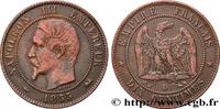 FRANCE Dix centimes Napoléon III, tête nue SECOND EMPIRE Lyon 1855 (30mm, 9,78g, 6h) -