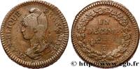 FRANCE Un décime Dupré, grand module, refrappage du 2 d DIRECTOIRE Limoges 1797 (32mm, 20,68g, 6h) -