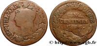 FRANCE Cinq centimes Dupré, grand module, refrappage du DIRECTOIRE Lyon 1797 (28mm, 9,30g, 6h) -