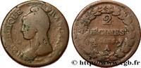 FRANCE 2 décimes Dupré DIRECTOIRE Paris 1797 (31,5mm, 18,88g, 6h) -