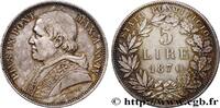 ITALY - PAPAL STATES - PIUS IX (Giovanni Maria Mas 5 Lire an XXIV ITALY - PAPAL STATES - PIUS IX (Giovanni Maria Mastai Ferretti) Rome 1870 (37mm, 24,99g, 6h) -