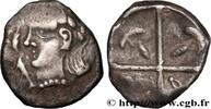 FRANCE Drachme “à la tête cubiste”, Série précoce aux dau GALLIA - SOUTH WESTERN GAUL - VOLCÆ TECTOSAGES (Area of Toulouse) Ier siècle av. J.-C (16,5mm, 3,48g, 6h) -