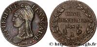 FRANCE Cinq centimes Dupré, grand module DIRECTOIRE Paris 1799 (28,11mm, 9,96g, 6h) -