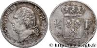 FRANCE 1/4 franc Louis XVIII LOUIS XVIII Paris 1821 (15mm, 1,26g, 6h) -
