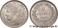 FRANCE 2 francs Cérès, sans légende GOUVERNEMENT DE LA DÉFENSE NATIONALE Bordeaux 1871 (27mm, 10,07g, 6h) -
