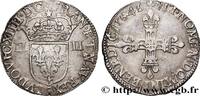 FRANCE Quart d'écu, titulature côté écu LOUIS XIV THE SUN KING Poitiers 1646 (28mm, 9,61g, 6h) -